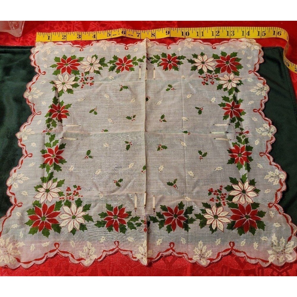 Poinsettia 100 % Cotton, Made in Japan. Vintage